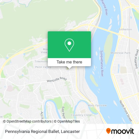 Pennsylvania Regional Ballet map