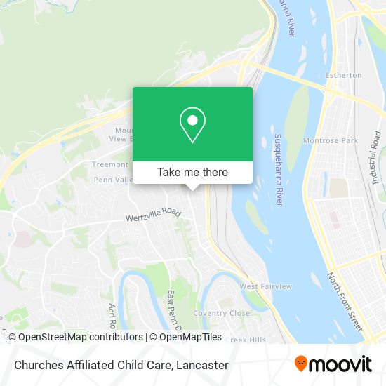 Churches Affiliated Child Care map
