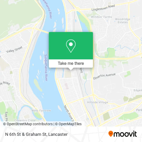 N 6th St & Graham St map
