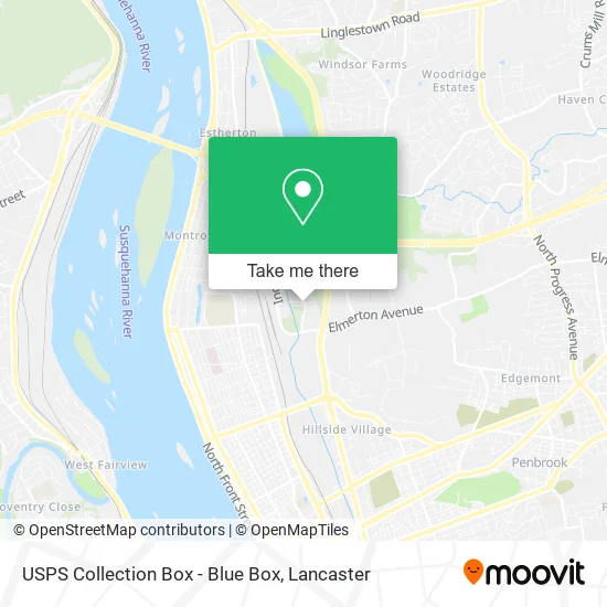 Mapa de USPS Collection Box - Blue Box