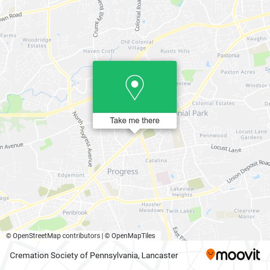 Cremation Society of Pennsylvania map