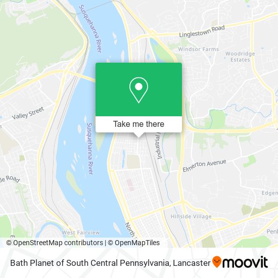 Mapa de Bath Planet of South Central Pennsylvania