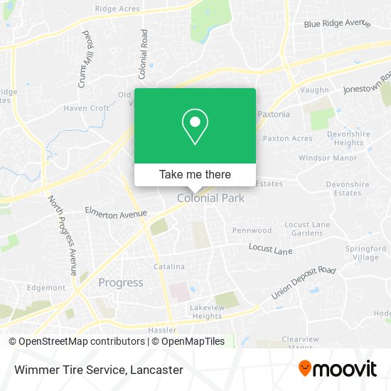 Mapa de Wimmer Tire Service