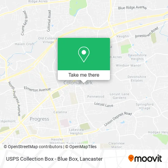 USPS Collection Box - Blue Box map