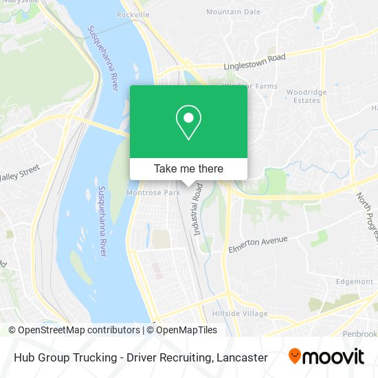 Mapa de Hub Group Trucking - Driver Recruiting