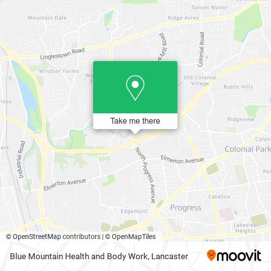 Blue Mountain Health and Body Work map