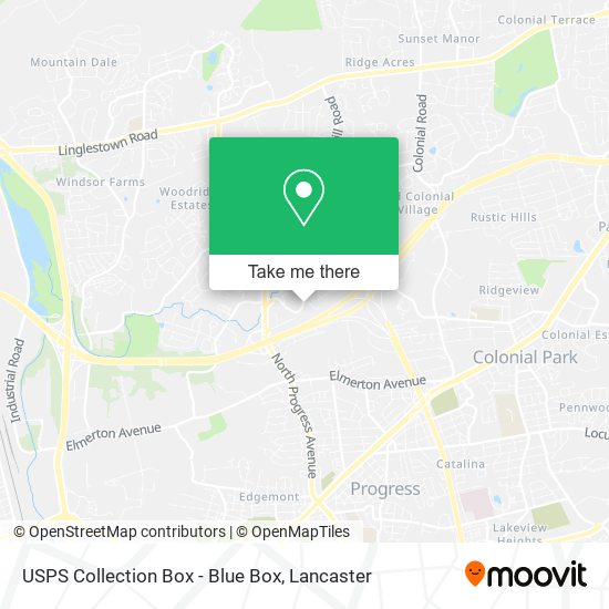 USPS Collection Box - Blue Box map