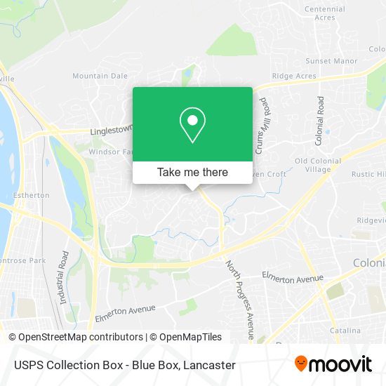 Mapa de USPS Collection Box - Blue Box