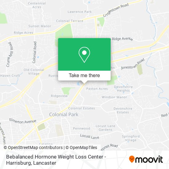 Mapa de Bebalanced Hormone Weight Loss Center - Harrisburg