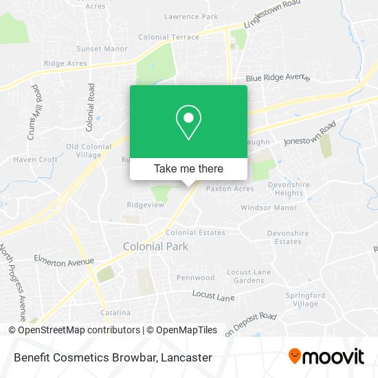Benefit Cosmetics Browbar map