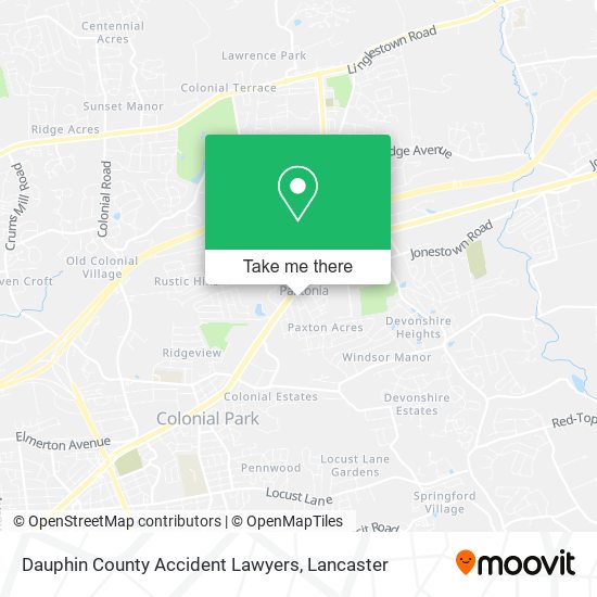Dauphin County Accident Lawyers map
