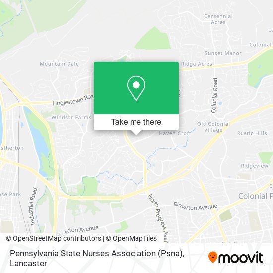 Mapa de Pennsylvania State Nurses Association (Psna)