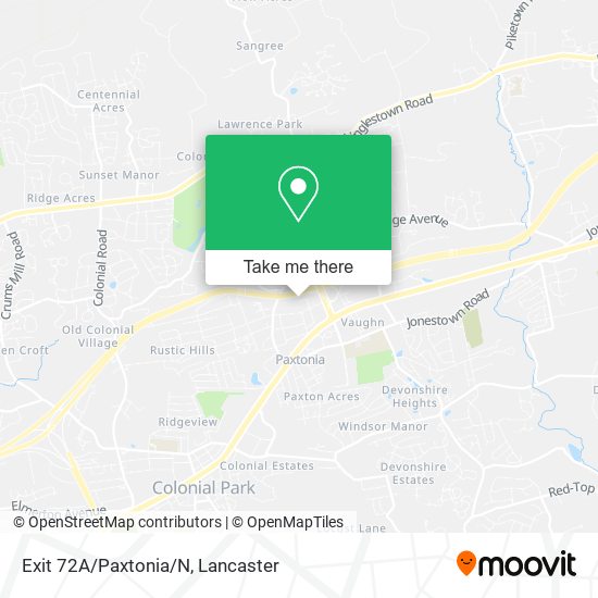 Exit 72A/Paxtonia/N map