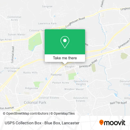 USPS Collection Box - Blue Box map