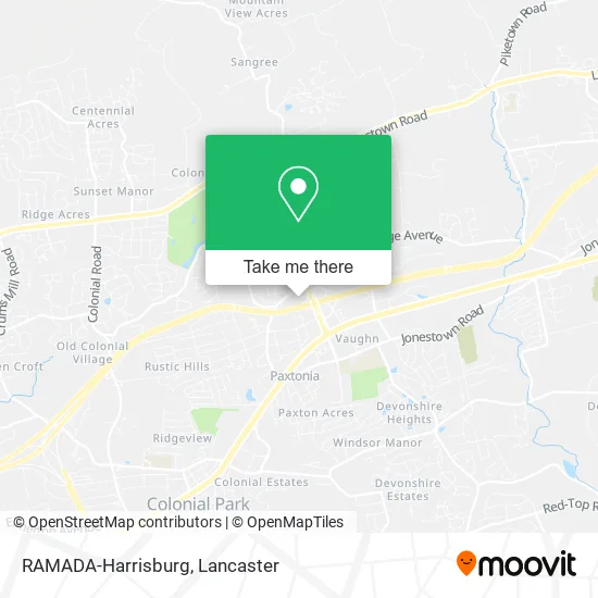 RAMADA-Harrisburg map