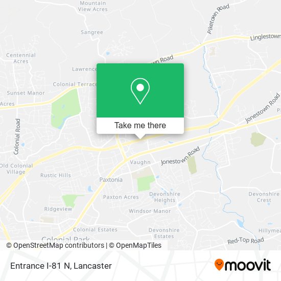 Mapa de Entrance I-81 N