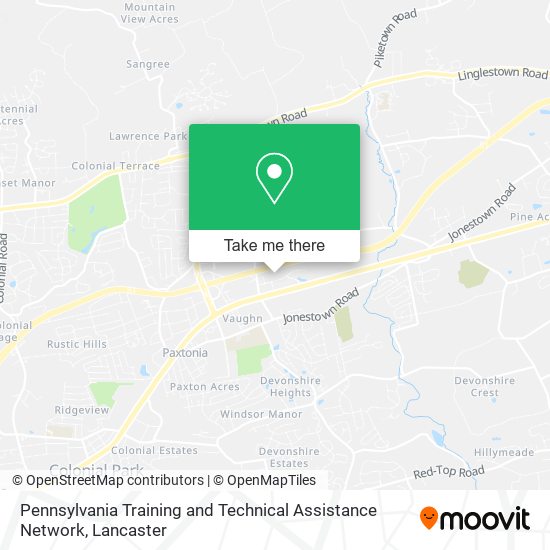 Mapa de Pennsylvania Training and Technical Assistance Network