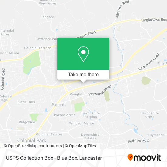 USPS Collection Box - Blue Box map