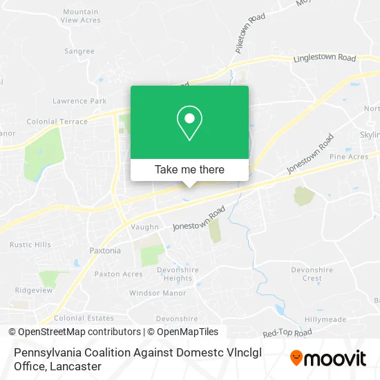 Pennsylvania Coalition Against Domestc Vlnclgl Office map