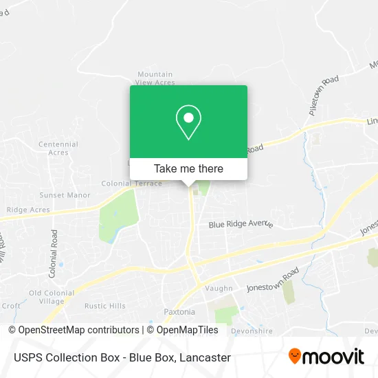 USPS Collection Box - Blue Box map
