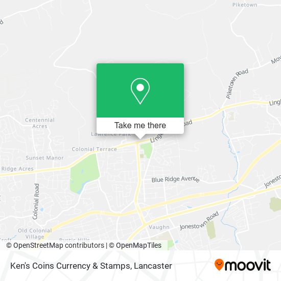 Ken's Coins Currency & Stamps map