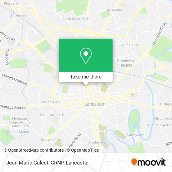 Jean Marie Calcut, CRNP map