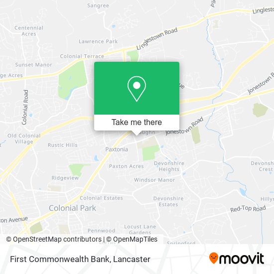 First Commonwealth Bank map