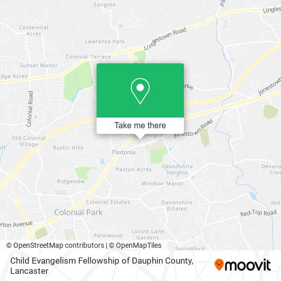 Mapa de Child Evangelism Fellowship of Dauphin County