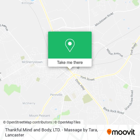 Thankful Mind and Body, LTD. - Massage by Tara map