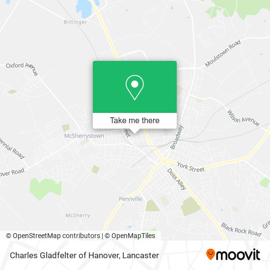 Charles Gladfelter of Hanover map