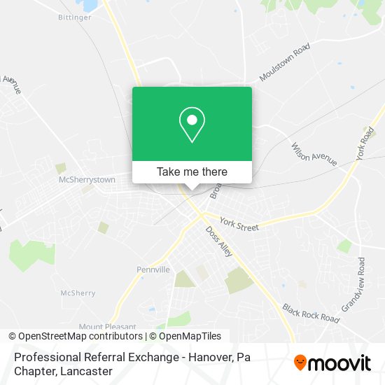 Mapa de Professional Referral Exchange - Hanover, Pa Chapter