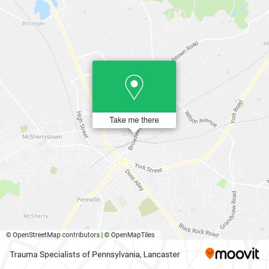 Mapa de Trauma Specialists of Pennsylvania