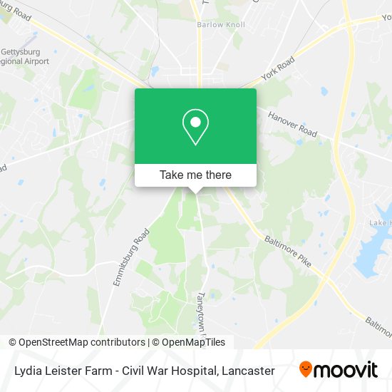 Mapa de Lydia Leister Farm - Civil War Hospital