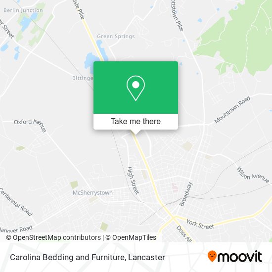 Carolina Bedding and Furniture map