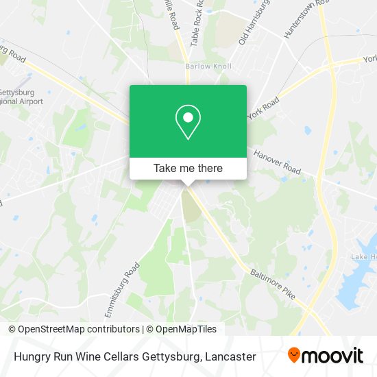 Hungry Run Wine Cellars Gettysburg map