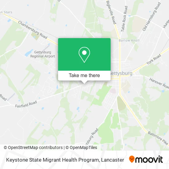 Keystone State Migrant Health Program map