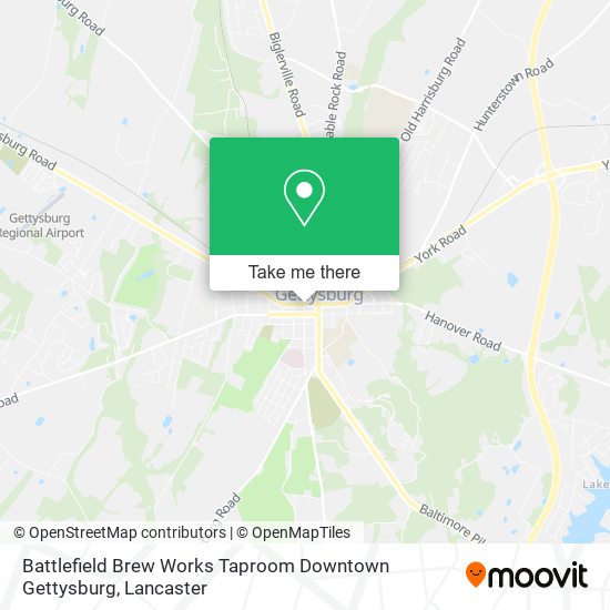 Battlefield Brew Works Taproom Downtown Gettysburg map