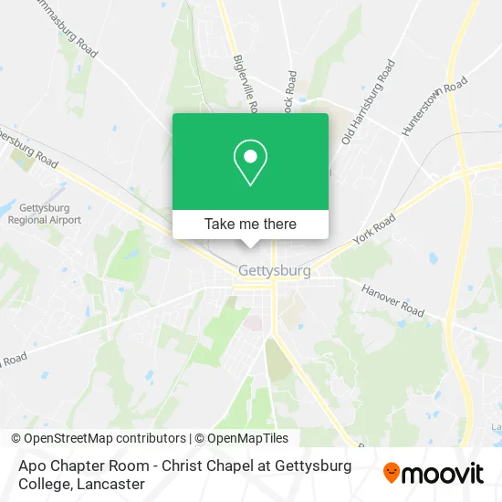 Apo Chapter Room - Christ Chapel at Gettysburg College map