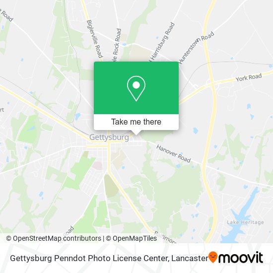Mapa de Gettysburg Penndot Photo License Center