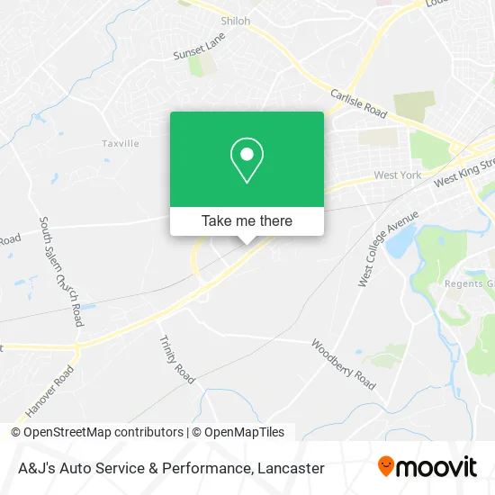 A&J's Auto Service & Performance map