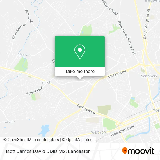 Isett James David DMD MS map