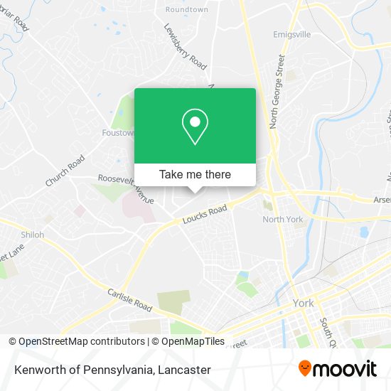 Kenworth of Pennsylvania map