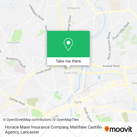 Horace Mann Insurance Company, Matthew Castillo Agency map