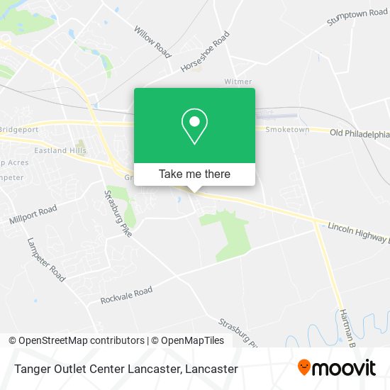 Mapa de Tanger Outlet Center Lancaster