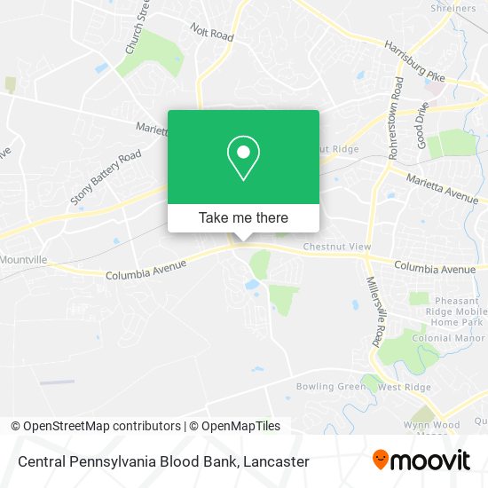Central Pennsylvania Blood Bank map