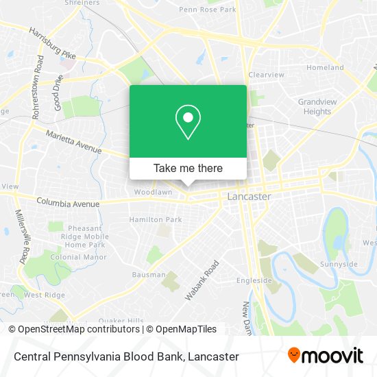 Central Pennsylvania Blood Bank map