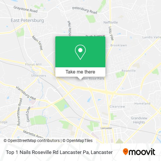 Top 1 Nails Roseville Rd Lancaster Pa map