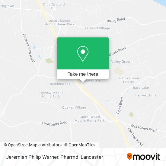 Jeremiah Philip Warner, Pharmd map