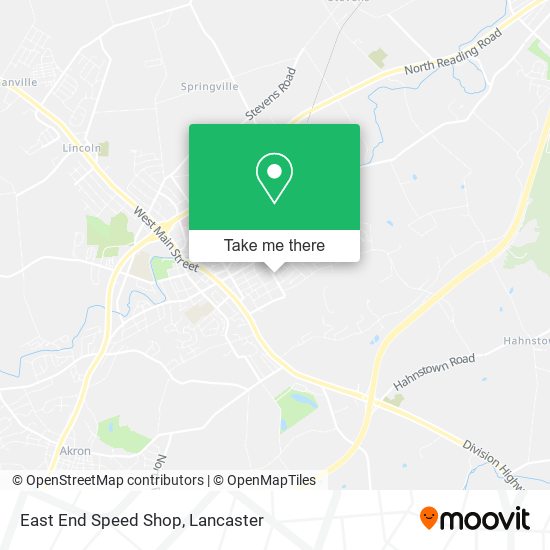 East End Speed Shop map