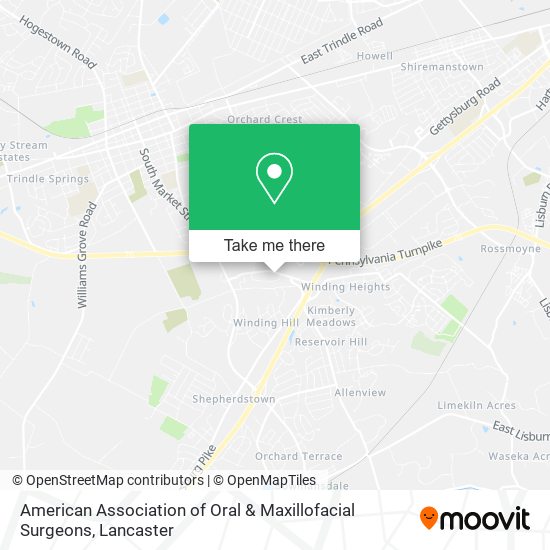 American Association of Oral & Maxillofacial Surgeons map
